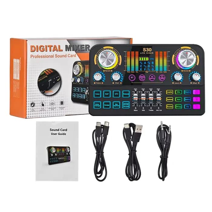 Table de mixage audio FUHAM S30, carte son live avec effets de mixage DJ et fonctions de modificatio