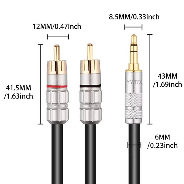 Câble RCA stéréo HiFi, 3.5mm vers 2RCA