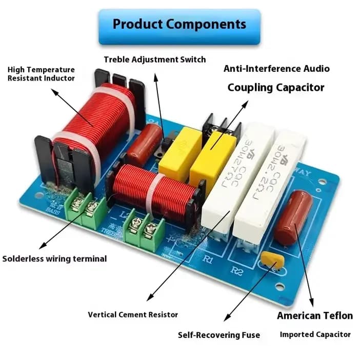2A diviseur de fréquence de haut-parleur Audio 2 voies Tweeter filtre croisé de basse amplificateur
