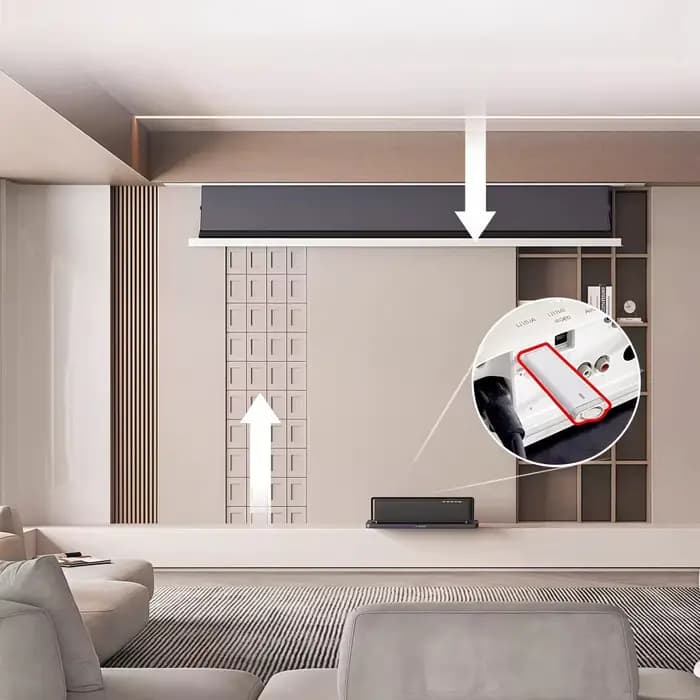 Mivision 92-150 pouces 4K écran à languette motorisé caché au plafond à jet ultra court