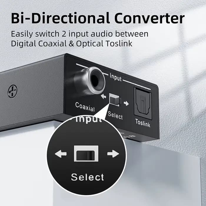 Convertisseur Audio bidirectionnel Coaxial Toslink