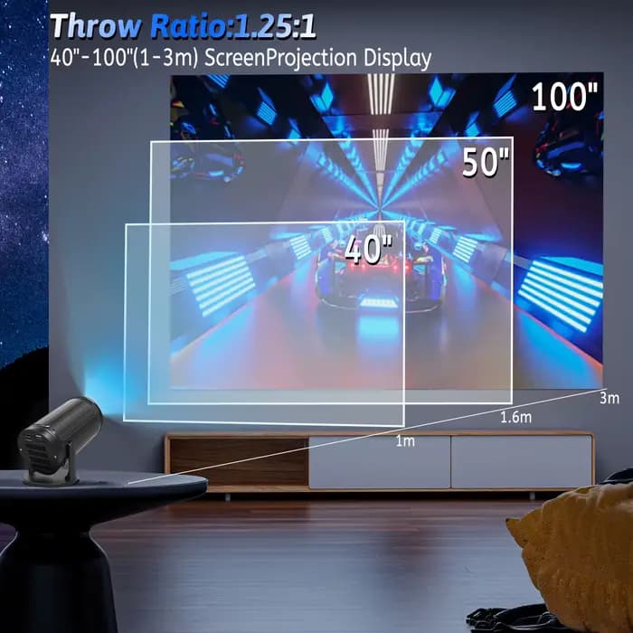 Projecteur RUSMR RY008 PRO 4K Android Double Wifi6 290ANSI Allwinner H713 BT5.0 1080P 1280*720P Cinéma à domicile