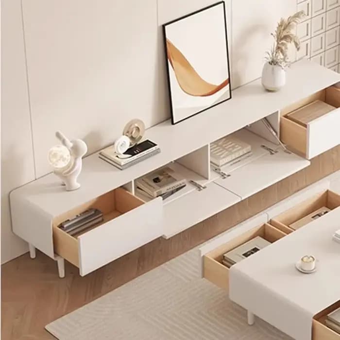 Meuble TV d'angle de luxe minimaliste avec rangement et pieds