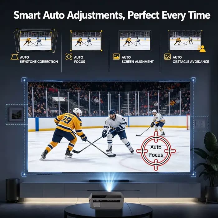 Projecteur 4K 3800 ANSI Android Smart TV avec mise au point automatique