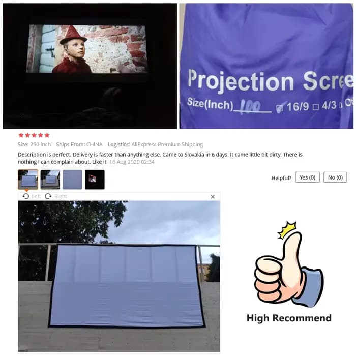 Écran de projection portable sur toile