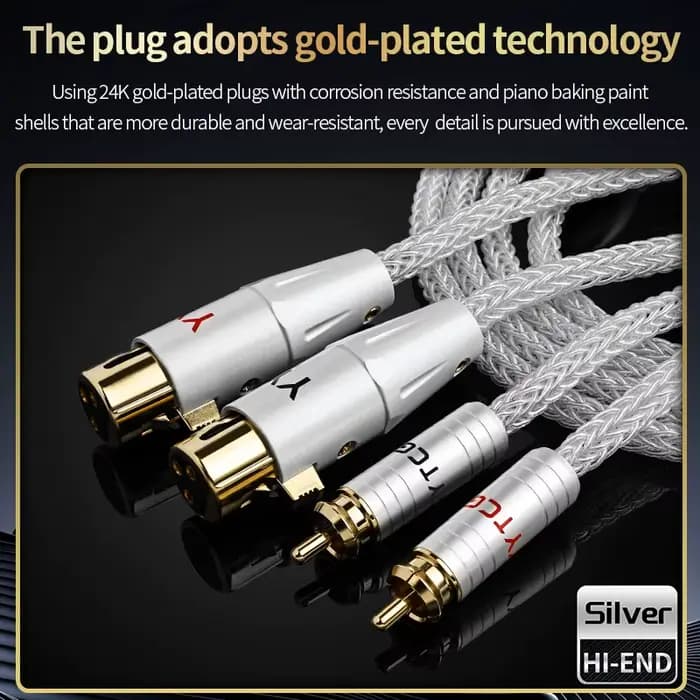 Câble audio Hi-End en argent pur RCA vers XLR