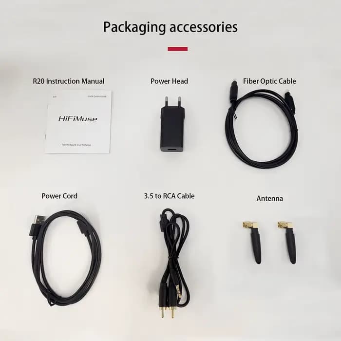 HiFiMuse R20 Streamer de musique sans fil AirPlay DLNA Spotify Connect récepteur Audio Multiroom avec Bluetooth 5.0 USB DAC AUX WiFi