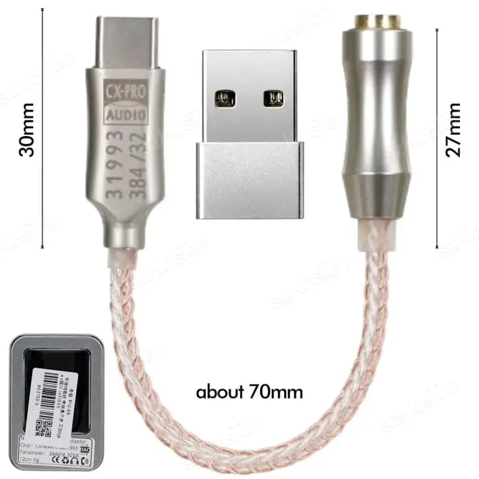 CX31993 HiFi USB Type C à 3.5mm amplificateur de casque DAC décodeur Audio IEM AMP adaptateur de tél