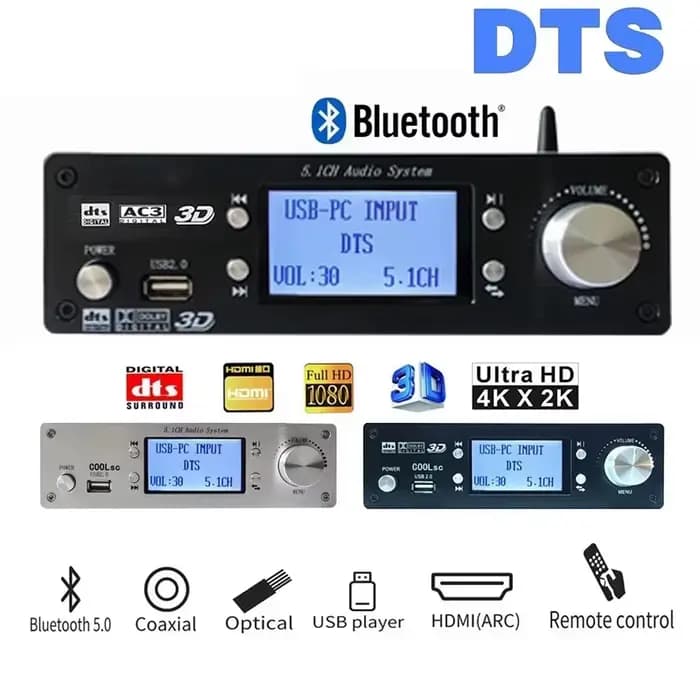 Convertisseur décodeur audio DTS AC3 5.1 Extracteur compatible HDMI éventuelles DIF Coaxial PC-USB optique Carte son