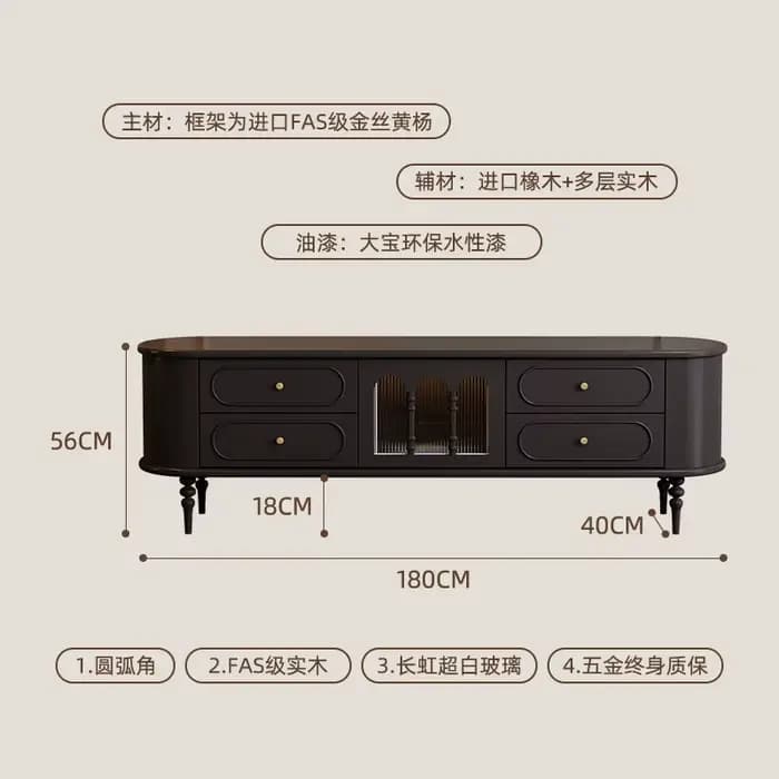 Support tiroirs meuble Tv décoration marron noir salons luxe meuble Tv appartements rangement Mueble