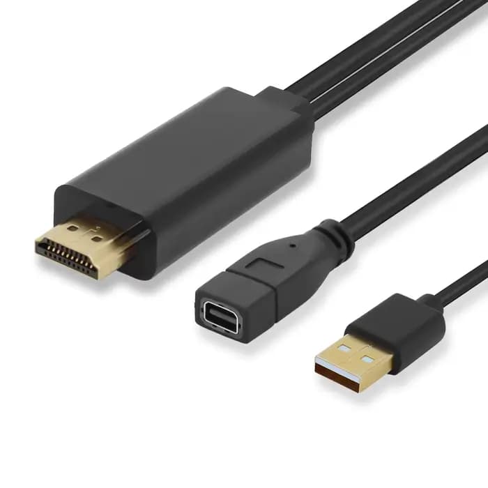 Adaptateur HDMI vers Mini DP 4K 60Hz avec alimentation USB, convertisseur bidirectionnel pour PC por