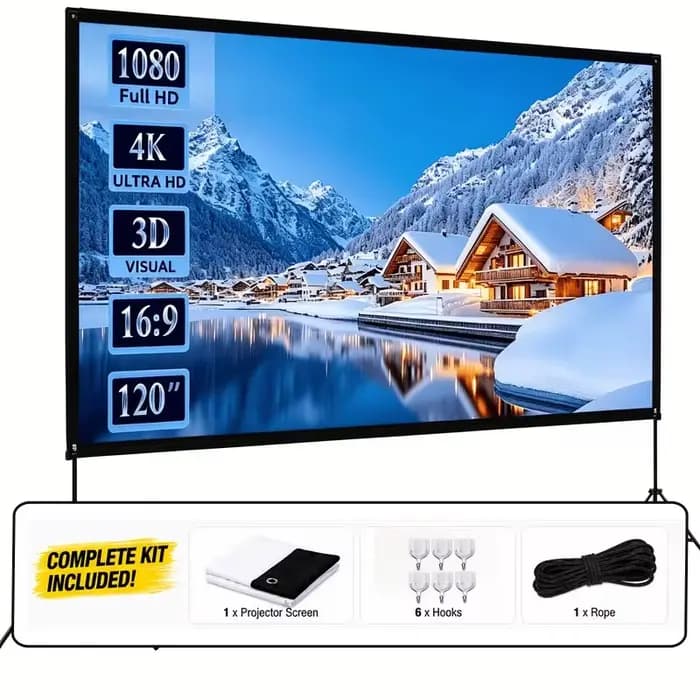 Écran de projection portable pliable 4K HD de 100
