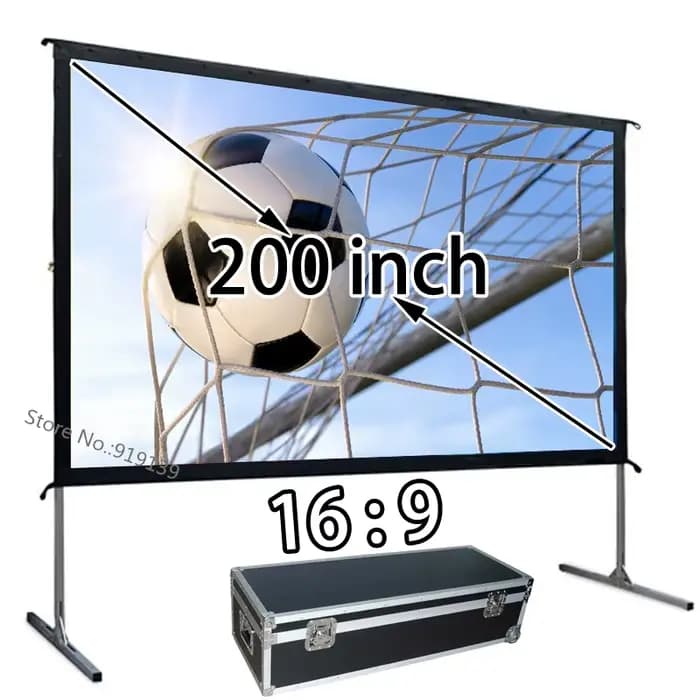 Écran de projection portable à ouverture rapide, écrans d'image HD, 16:9, pliable pour intérieur, ex