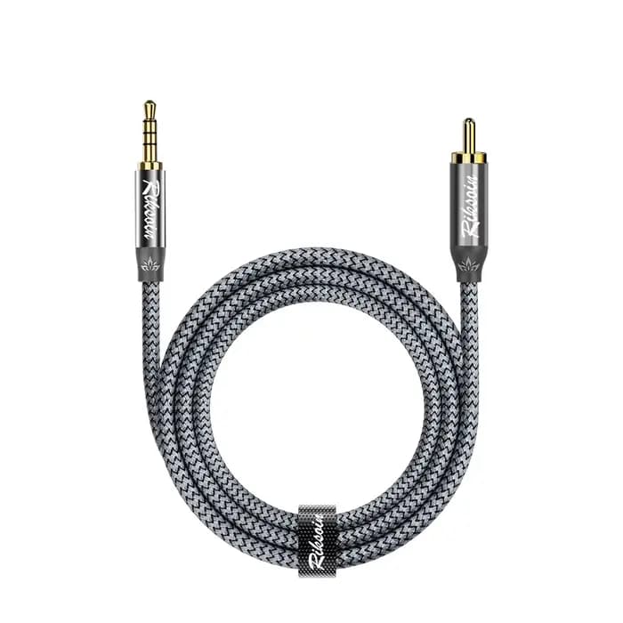Câble Audio Coaxial numérique 3.5mm vers RCA, câble coaxial 3.5mm à 4 pôles vers RCA pour amplificat