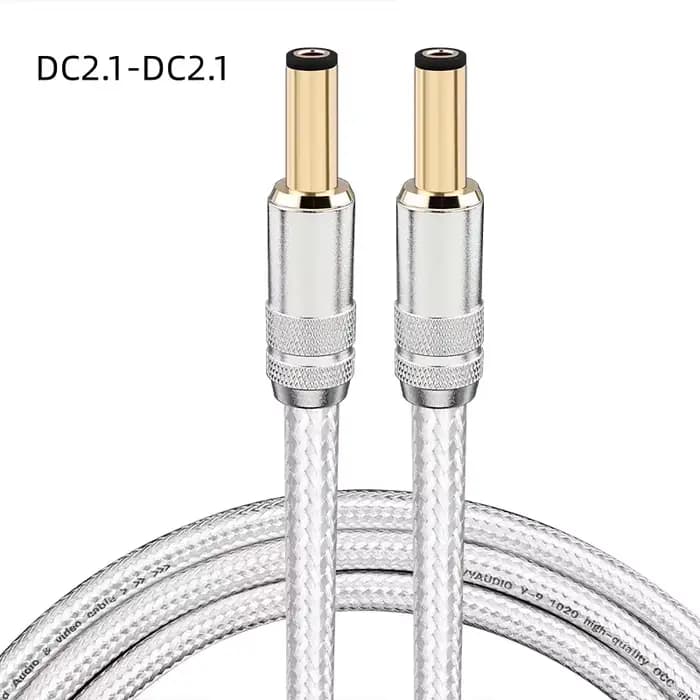 Cordon d'alimentation Hifi DC USB A C à 2.1x2.5, câble de connexion de sortie 7N OCC plaqué argent p