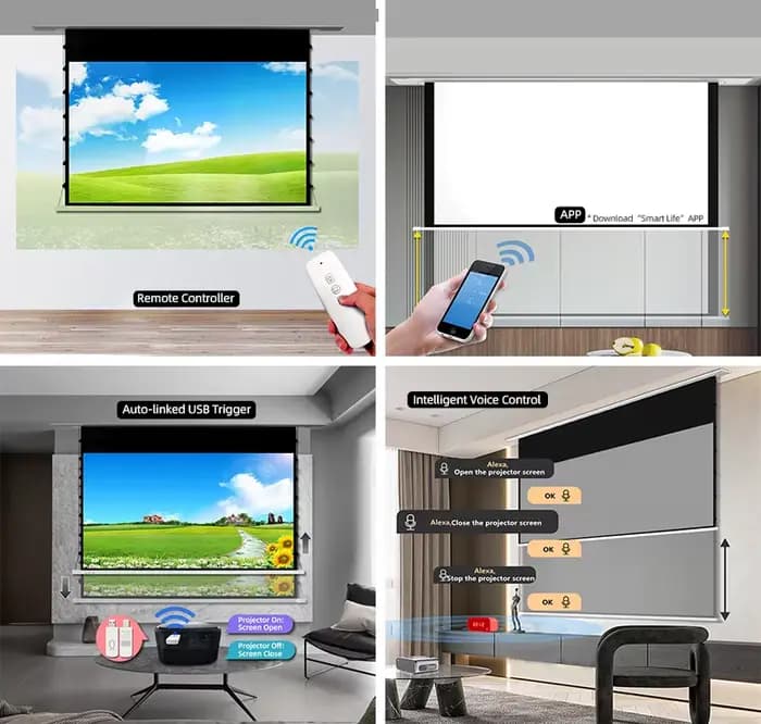 Écran de projection motorisé ALR Black Diamond intelligent pour plafond