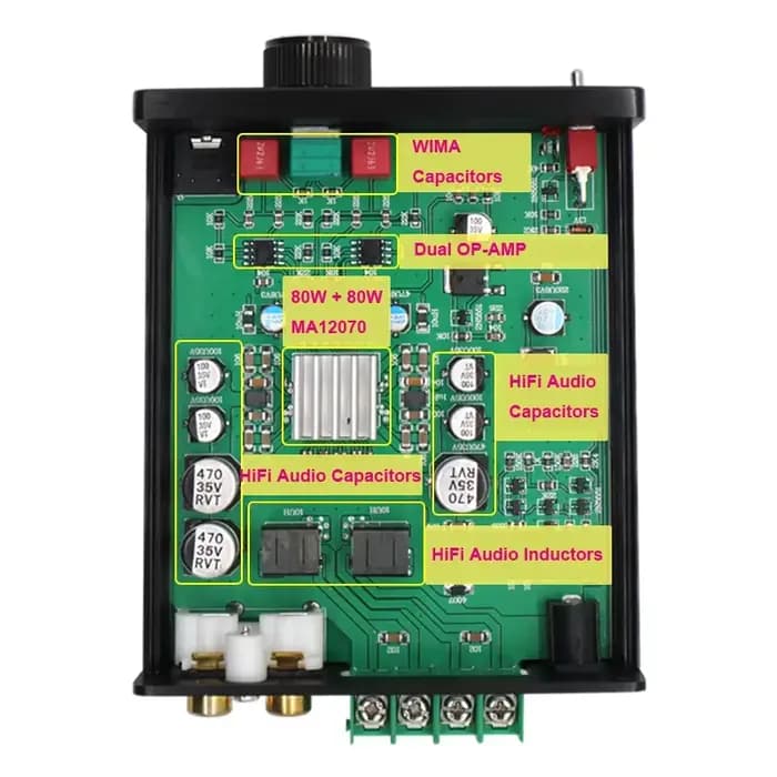 Amplificateur de puissance audio numérique 2*80W MF eon MA12070 pour haut-parleurs 20W ~ 200W