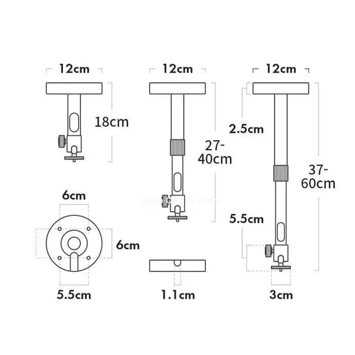 Support mural de plafond en aluminium pour projecteur