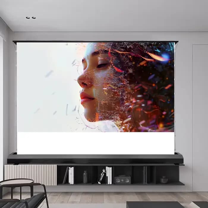 Écran de projecteur blanc de cinéma montant électrique chaud nouvellement mis à niveau 4K/8K motorisé 72-120 pouces