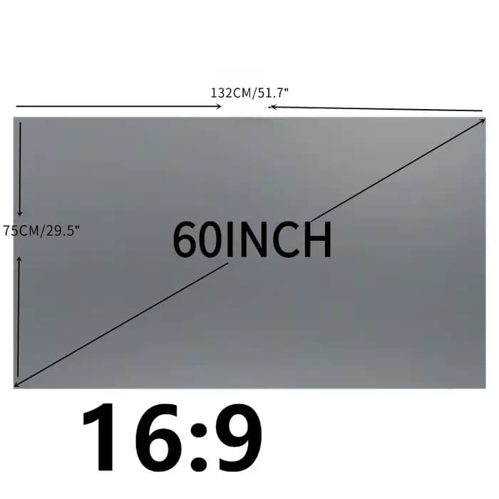 Écran de projection anti-lumière gris XIAOHUI 16:9, 60-133 pouces, pour extérieur, maison, bureau, é