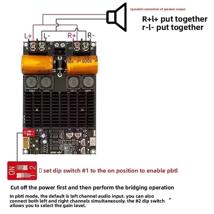 Module d'amplification audio de classe D haute puissance TPA3221 Stéréo 100W x 2, Mono en pont 200W, Carte d'amplificateur de puissance numérique de scène arrière pure