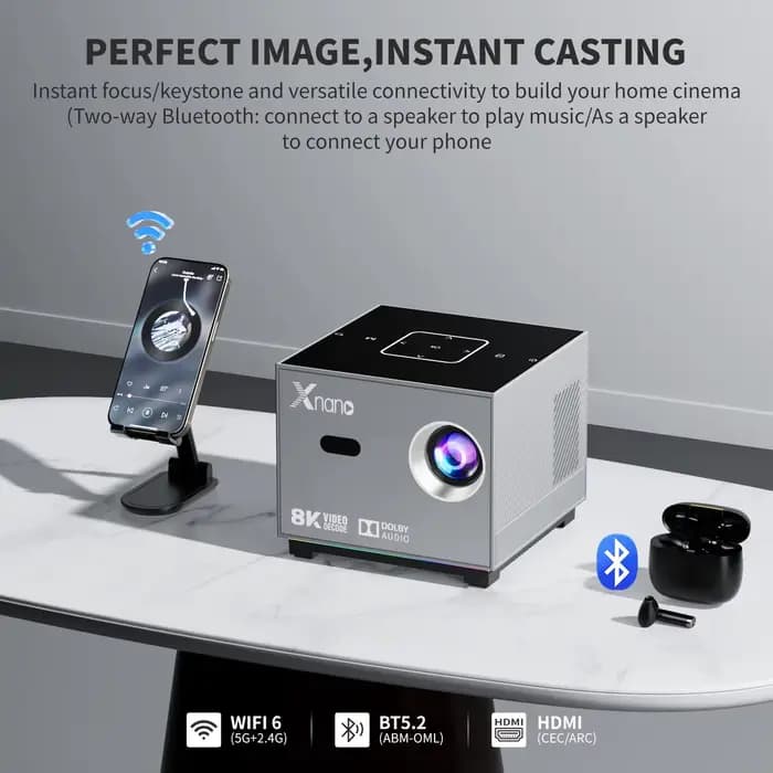X3 Smart Projector Native 720P Support 8K Android 9 Dual WiFi BT5.0 190ANS 2/4GB RAM 16/32/64GB Projecteur de cinéma à domicile