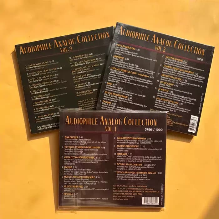 Ensemble de CD de compilations d'enregistrements analogiques audiophiles, volumes 1 à 3, collection, son haute résolution pour une expérience d'écoute immersive