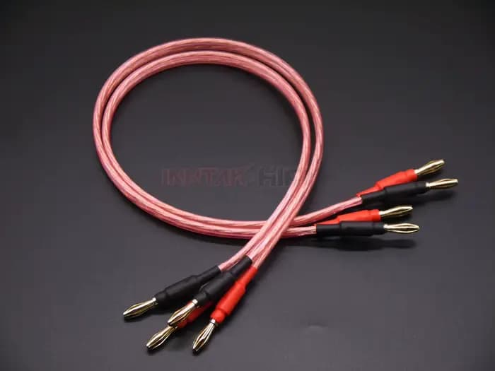 Câble HiFi banane à banane, 1 paire, pour haut-parleur Audio, 20W-300W