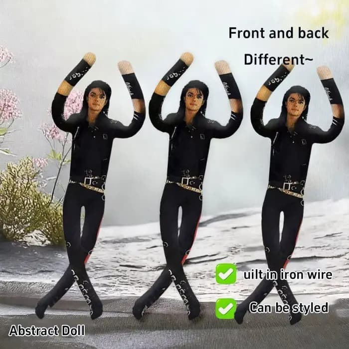 Poupée en peluche Michael Jackson avec structure métallique
