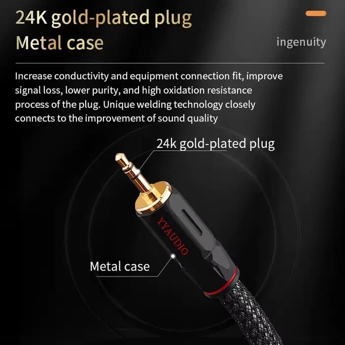 Câble Audio Hifi 3.5mm jack vers 2RCA OCC plaqué argent Aux 3.5 Y séparateur
