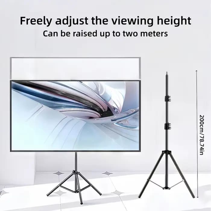 Écran de projection de 72 pouces avec support, écran de projection portable en forme de T de 2x1,5m