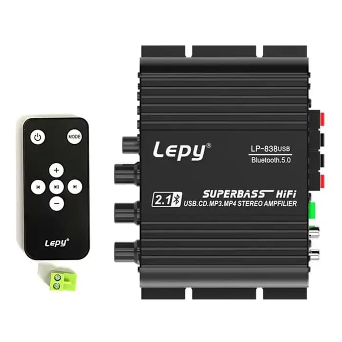 Amplificateur Bluetooth 5.0 LEPY LP-838USB 2.1 3 canaux avec prise en charge des basses profondes