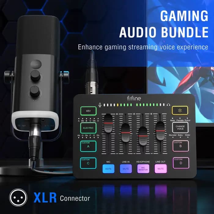 Ensemble audio de jeu, microphone/centre commercial/casque pour streaming