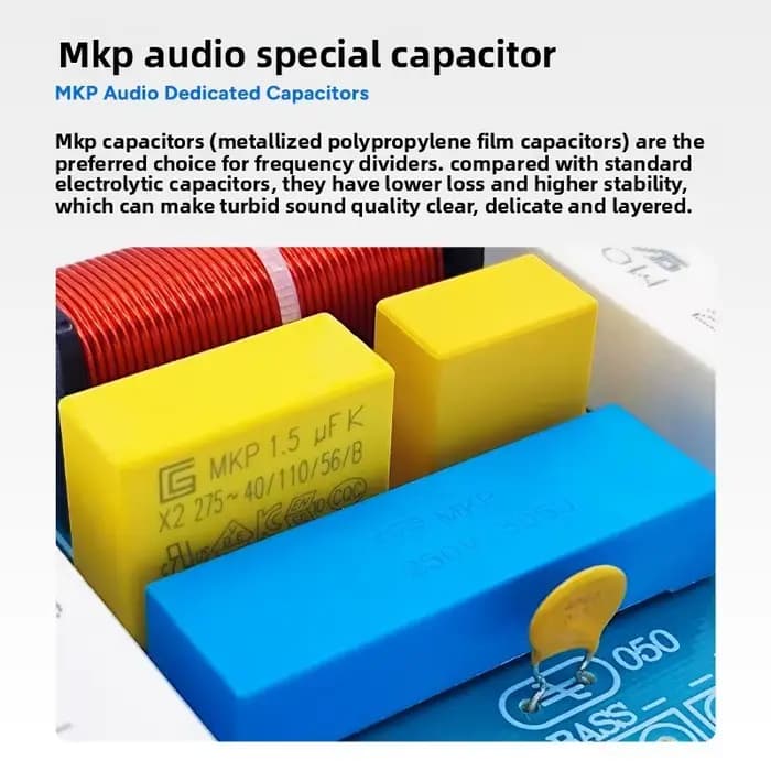 Crossover audio professionnel 2 voies 1 haut 1 bas 400W de qualité Hi-Fi pour accessoires de haut-parleurs