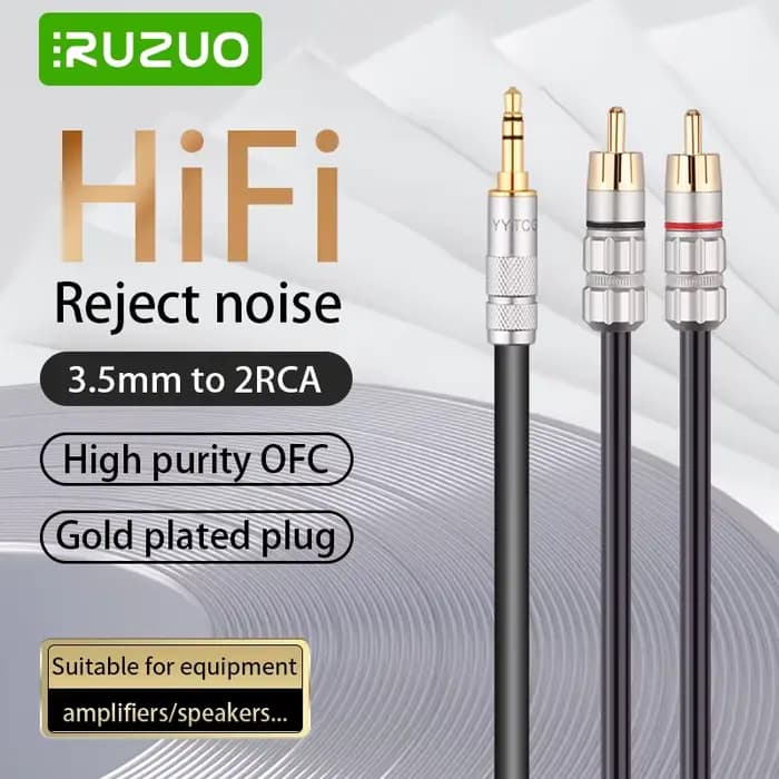 Câble RCA stéréo HiFi, 3.5mm vers 2RCA