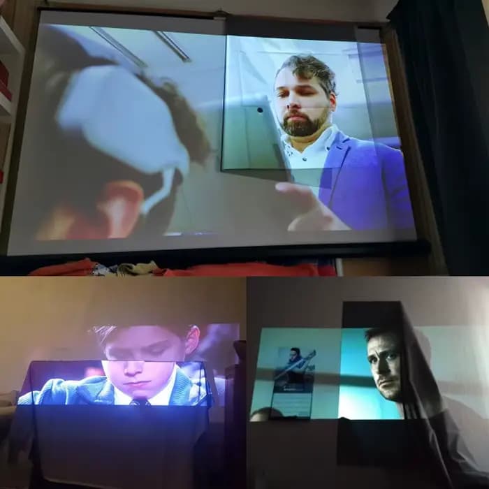 Écran de projection portable simple en tissu anti-reflet pour la maison