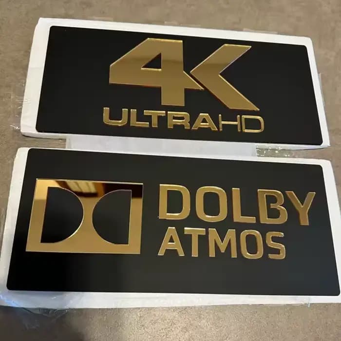 Plaque Murale Personnalisée HOME CINEMA 4K Ultra HD en Acrylique Premium pour Décoration de Salle de Cinéma à Domicile, Cadeau pour Salle de Films