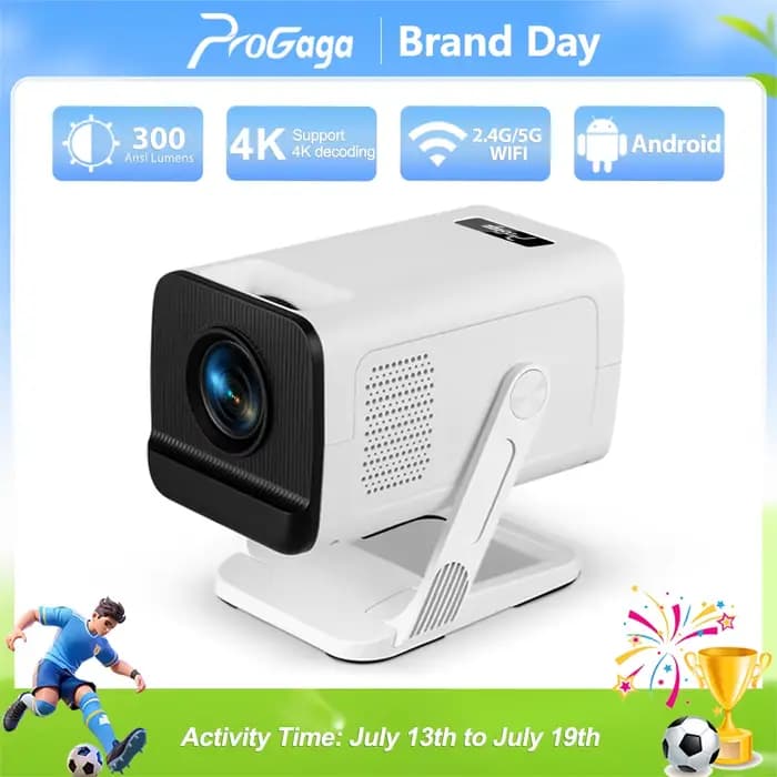 PROGAGA PG310 Mini projecteur Portable 4K 1080P 720P Android 300Ansi BT5.4 projecteur PG310 Smart Ho