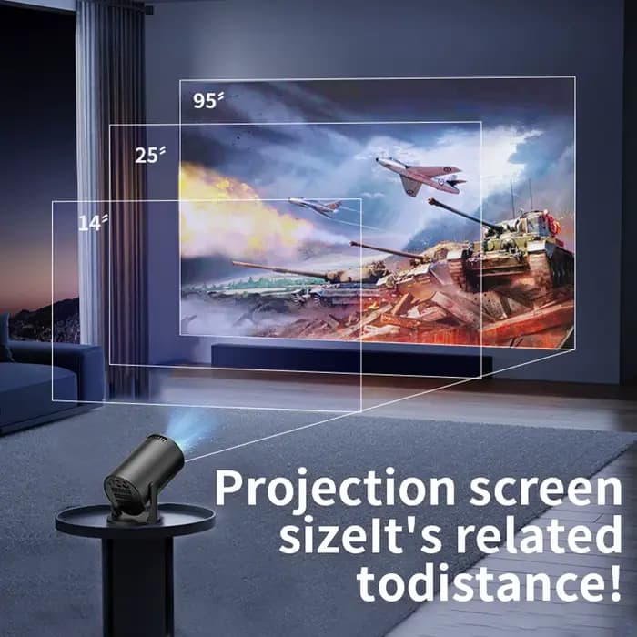 Projecteur portable avec fidélité sans fil 1080P 270 degrés réglable USB TV