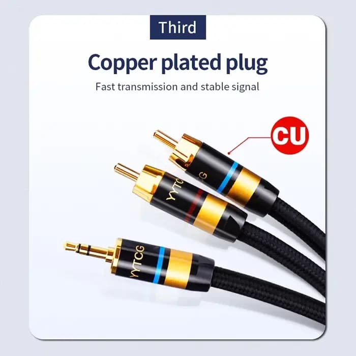 Câble RCA HiFi stéréo 3.5mm à 2RCA