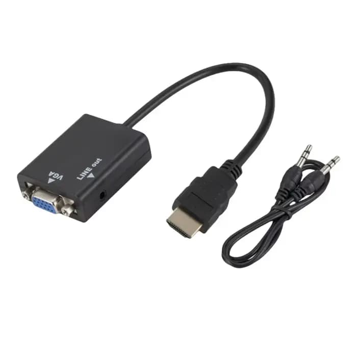 Adaptateur HDMI vers VGA avec convertisseur de câble Audio HD1080P pour PC portable vers projecteur