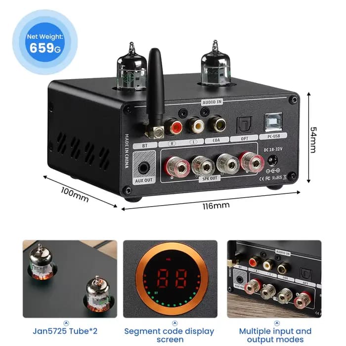 Amplificateur à tube Bluetooth HiFi T9 PRO