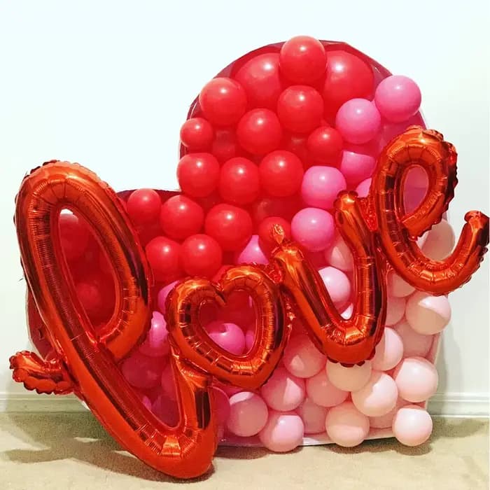 Cadre de Ballon en Mosaïque de Grand Cœur d'Amour