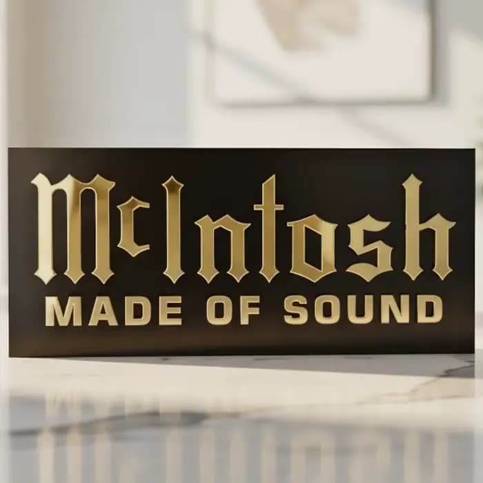Panneau mural McIntosh – Plaque en acrylique miroir doré pour salle de cinéma