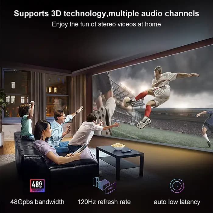 Câble Fiber optique 8K 48Gbps HDMI 2.1-Compatible 8K 60Hz 4K 120Hz 144Hz HDR10 + eARC Dolby pour Blu-Ray PC portable TV PS5/4