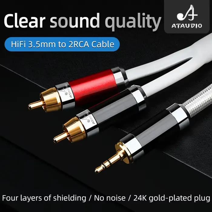 Câble audio HiFi 3.5 vers 2RCA pour home cinéma