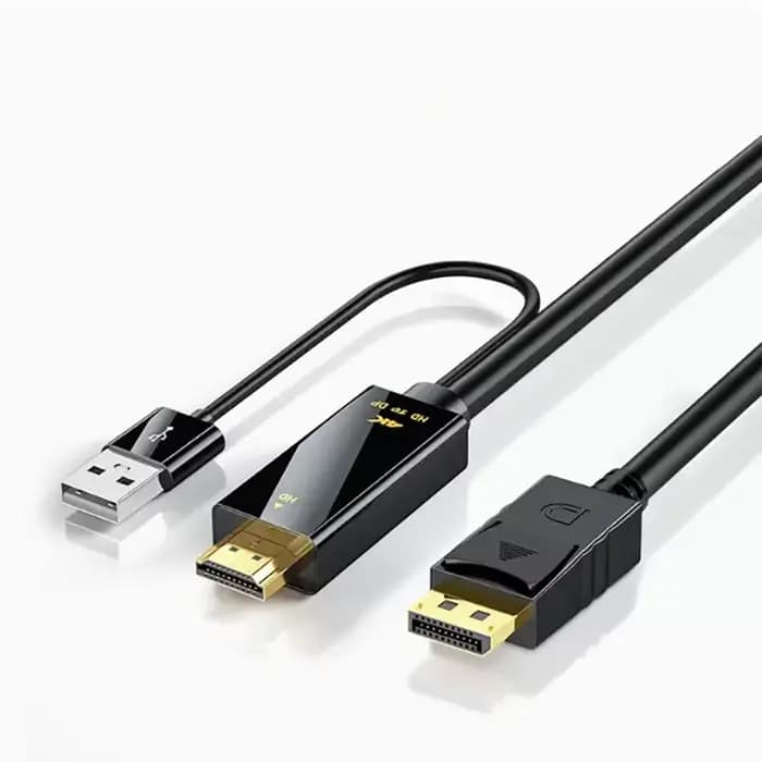Câble compatible HDMI vers DP, adaptateur de source HD vers écran DP de 1.8m, prend en charge 4K @ 6