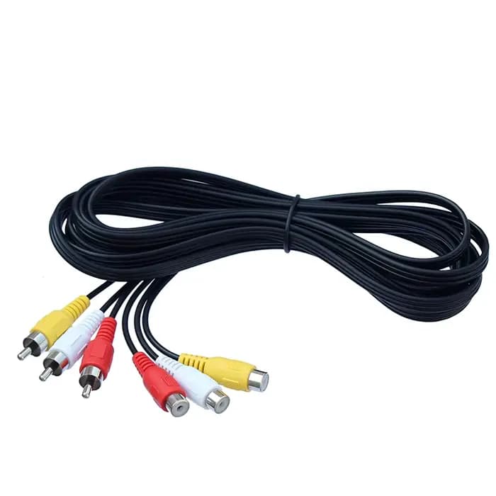 Câble d'extension Audio-vidéo AV mâle vers femelle 3RCA vers 3 RCA, 1.5m 3m 5m