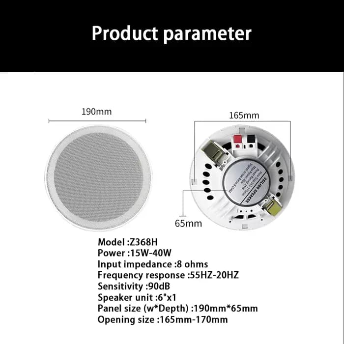Haut-parleur de plafond sans cadre monté dans le système de musique de fond audio domestique