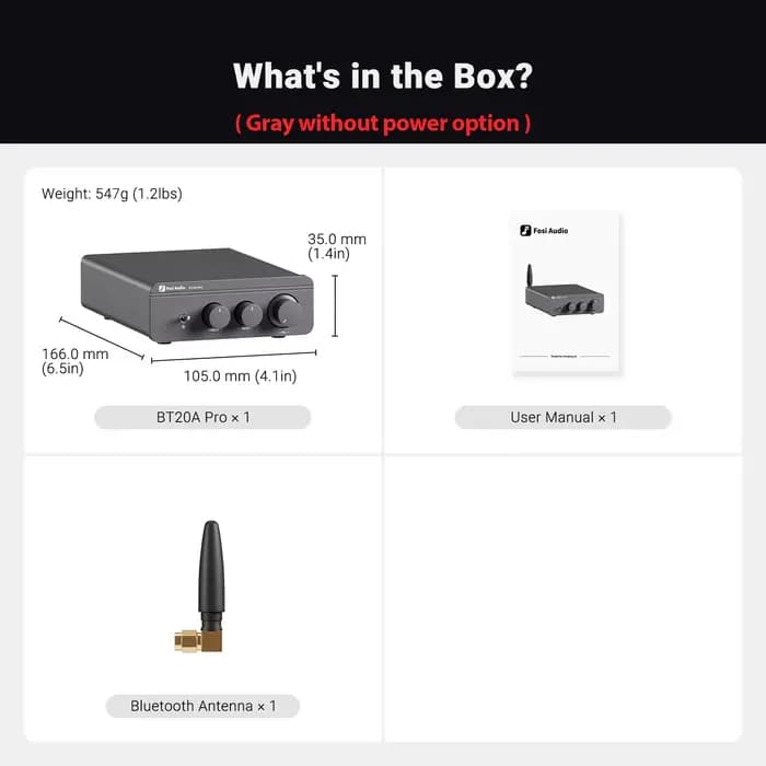 Fosi Audio BT20A Pro TPA3255 amplificateur de puissance sonore Bluetooth 300W x2 Mini HiFi stéréo cl